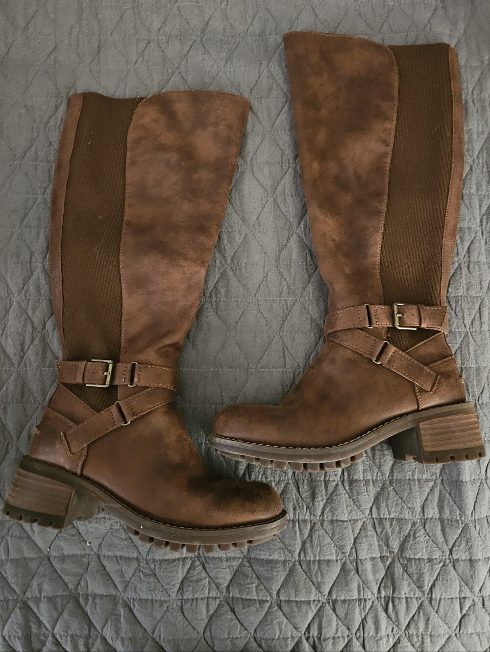 B-52 Tall Heeled Boot Brown Women's Mid-Calf Riding Boots - Classic Casual Style
